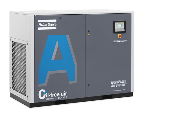30 kW Ölfreier Atlas-Schraubluftkompressor AQ-30 VSD 72 dB Lärmpegel