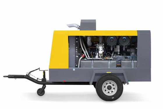 Tragbarer Kompressor X-AIR+ 777-22 mit Druck von 13-22 Bar und gelber Farbe