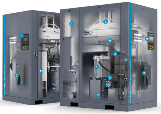 GA 75L VSD+ Atlas Schraubluftkompressor 75kw Öl injiziert