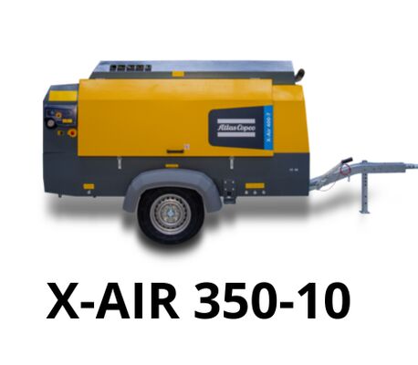 Volllast 2300 Rpm Portable Compressor X-AIR 350-10 mit 1 G1 1 2 Abgasventil für maximale Zuverlässigkeit und vielseitige Industrie entwickelt