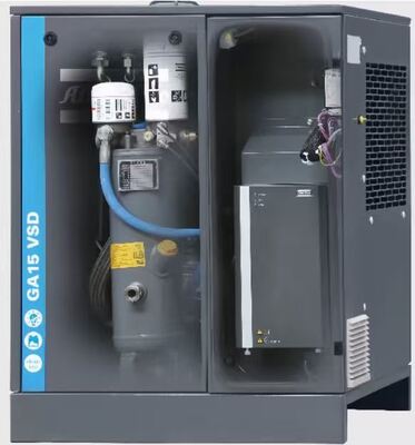 50 Hz Frequenz GA-Serie GA15VSD von Atlas eingebaute Trockentechnologie, die einen stabilen industriellen Betrieb und eine verbesserte Zuverlässigkeit bietet