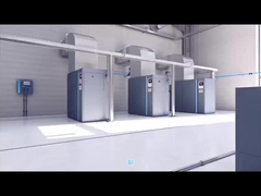 Luftgekühlter Zahnkompressorraum.